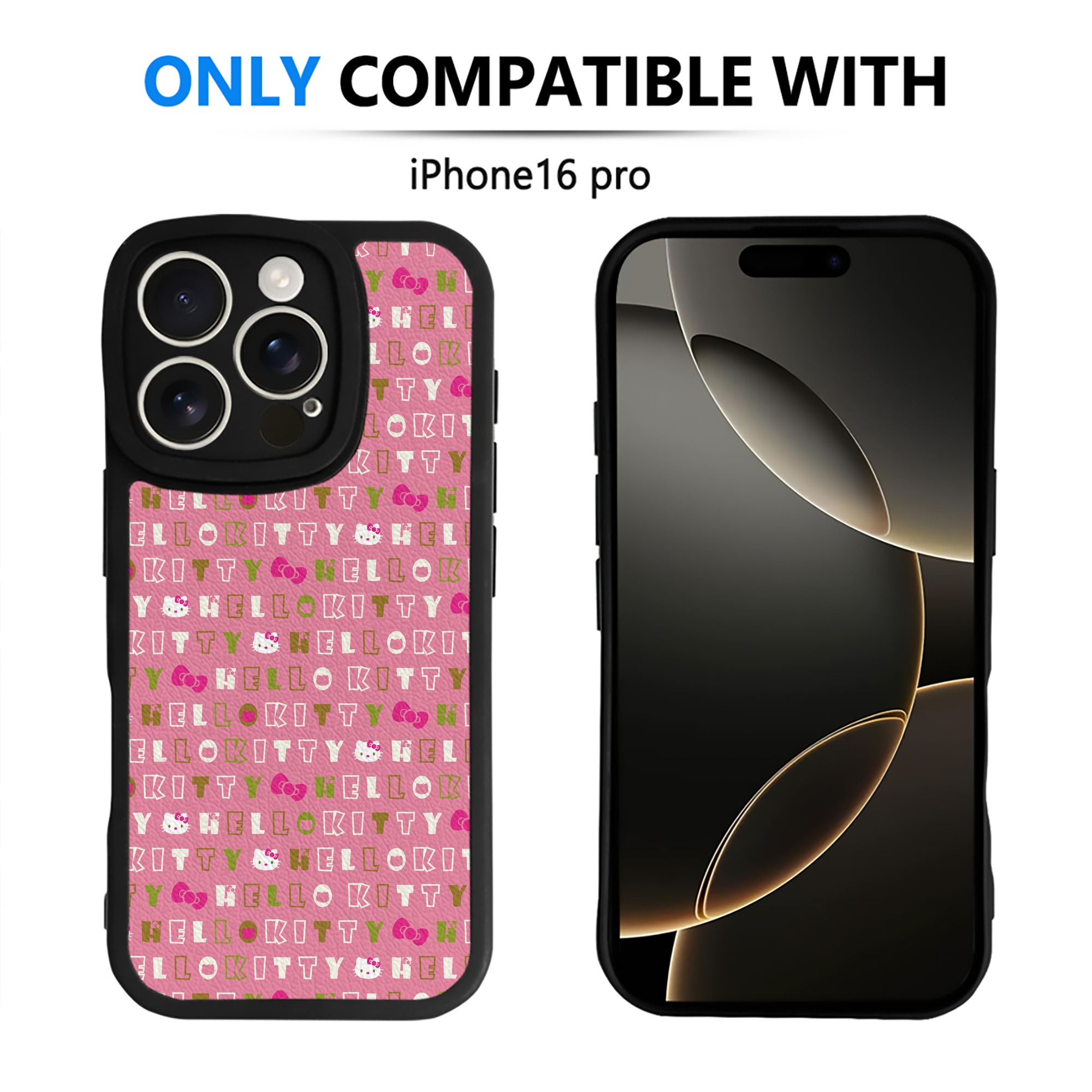 （画像用） Hello Kitty ハローキティ 【iPhone 16シリーズ対応】シリコンスマホケース（レザー調） 材質：シリコン